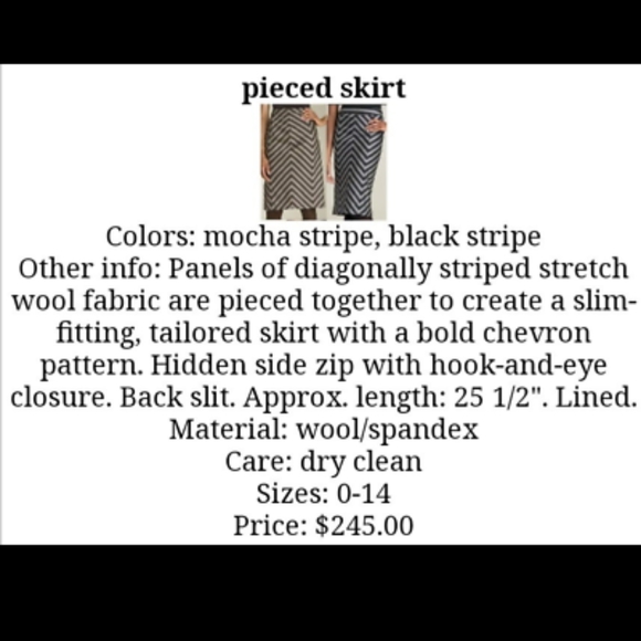 L.A.M.B. Black Stripe Pieced Chevron Skirt (flaws) - Picture 3 of 16